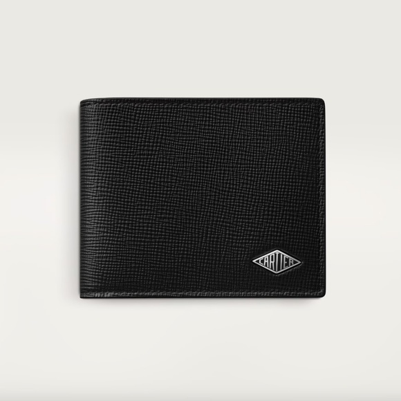 AUTHENTIC CARTIER BLACK LEATHER LOSANGE UNISEX CARD HOLDER, WALLET, NIB - Picture 2 of 5